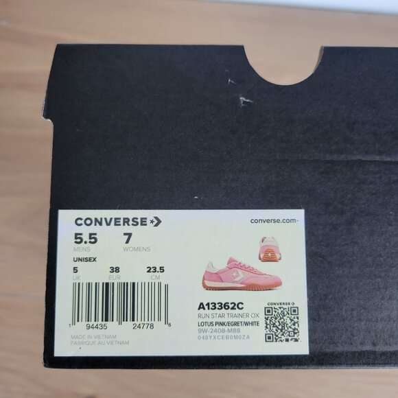 ⭐Converse Run Star Trainer Ox Sz 7 Women Casual Shoes Suede Sneaker Pink A13362C - Picture 9 of 14